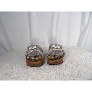 Neo Women's Multicolor Reflexology Earth Stones Slide Massagers Sandals Size 8.5